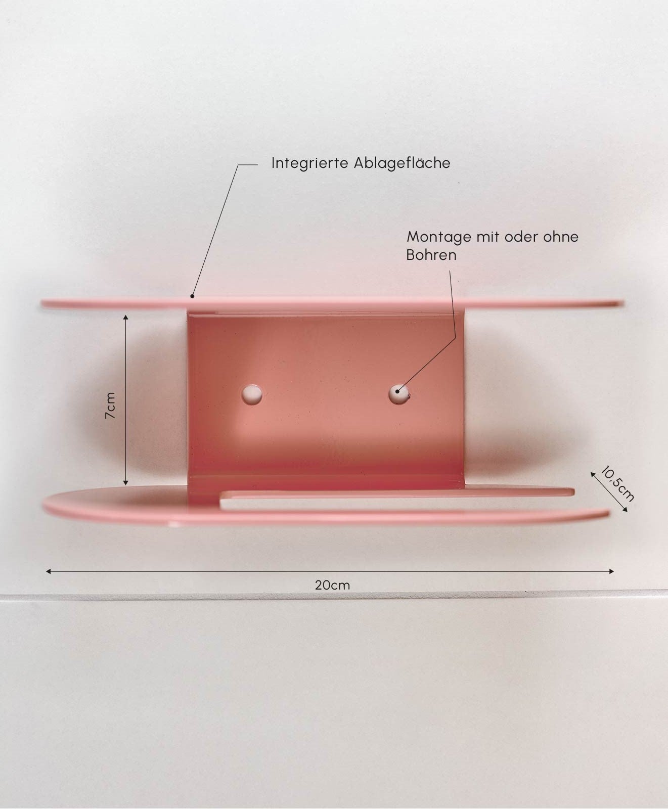 Toilettenpapierhalter ohne Bohren mit Ablage ORBI