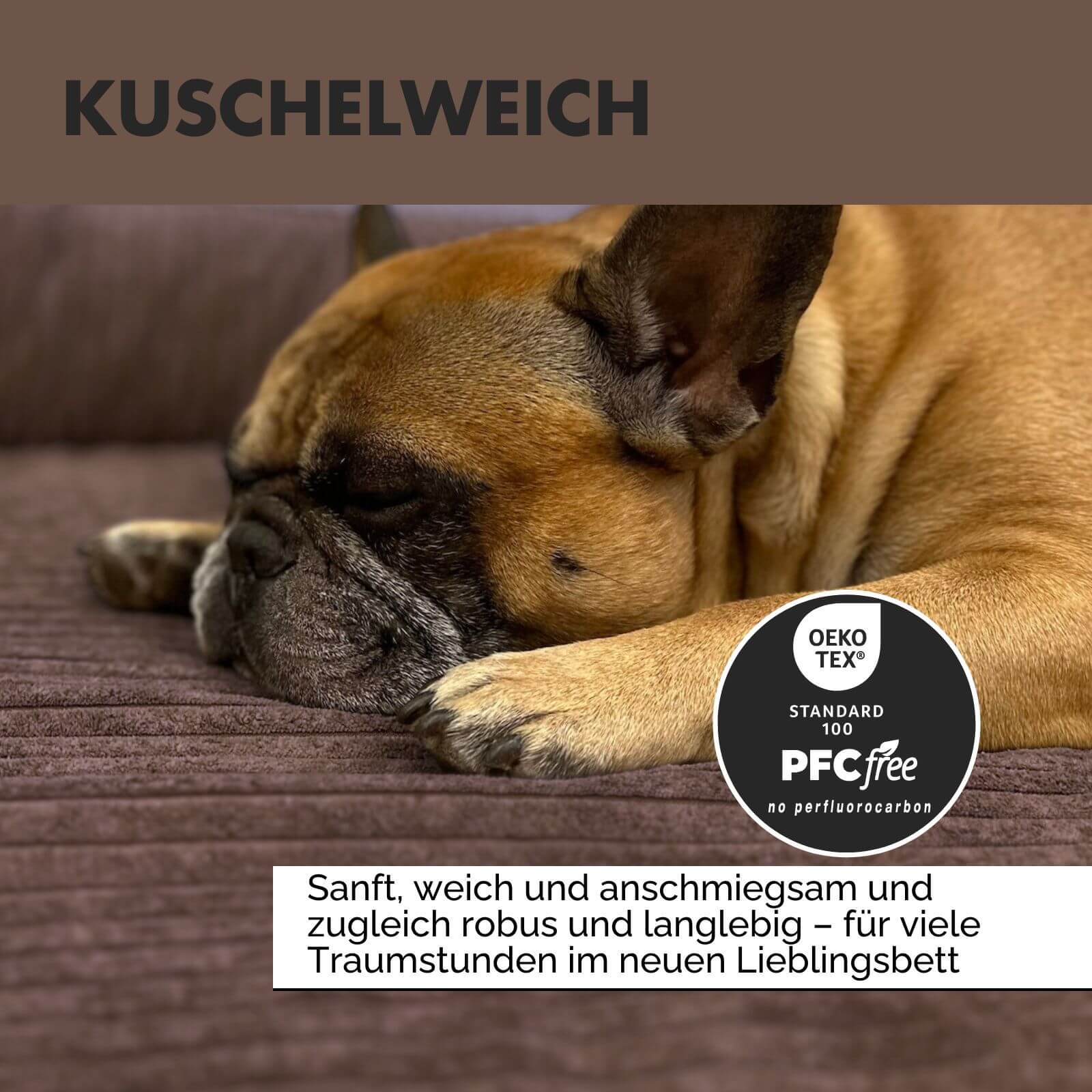 Hundebett ANTON Cord Braun