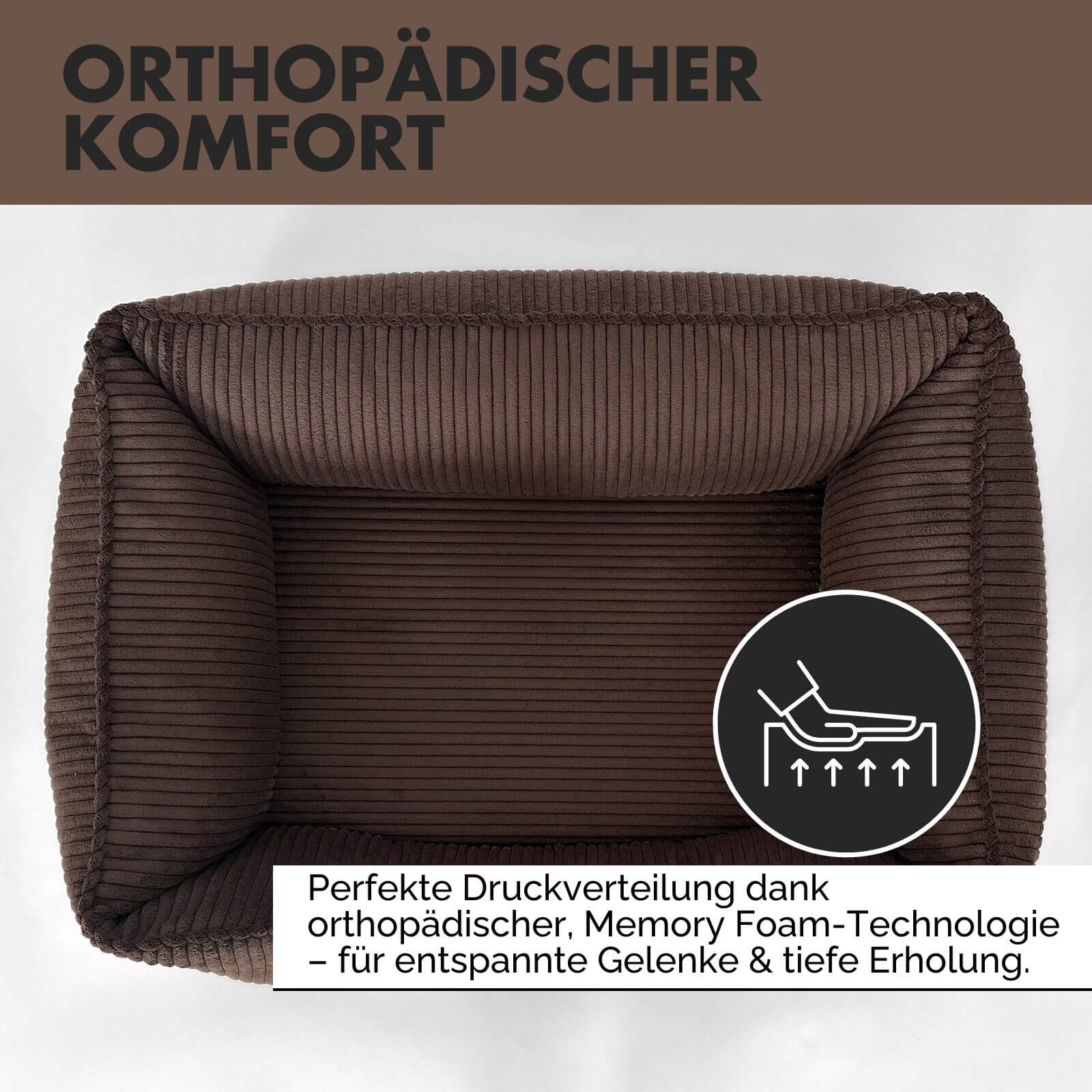 Hundebett ANTON Cord Braun