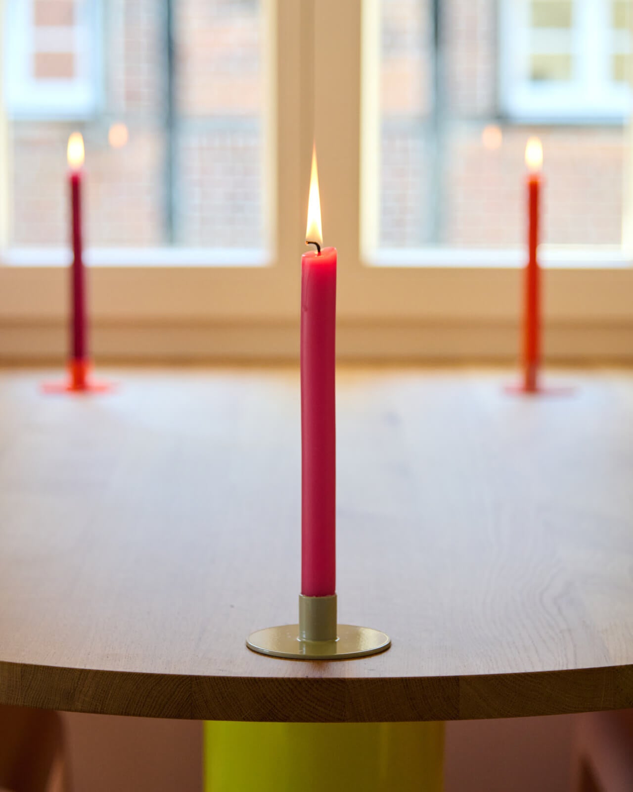 Kerzenständer | Kerzenhalter für Stabkerzen ORBI Grau + Kerze